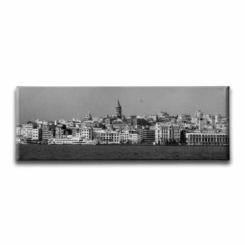 10269_1 Siyah Beyaz Karakoy Panoramik Kanvas Tablo