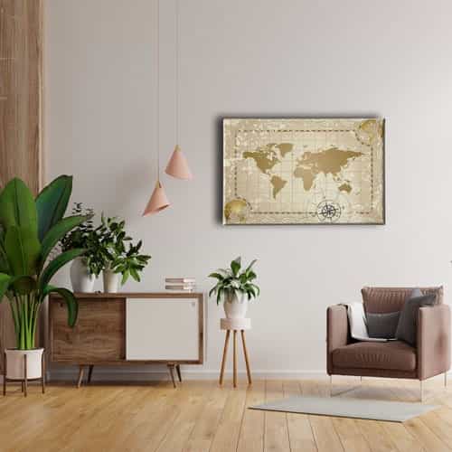 9638_4 Dunya Haritasi Canvas Tablo